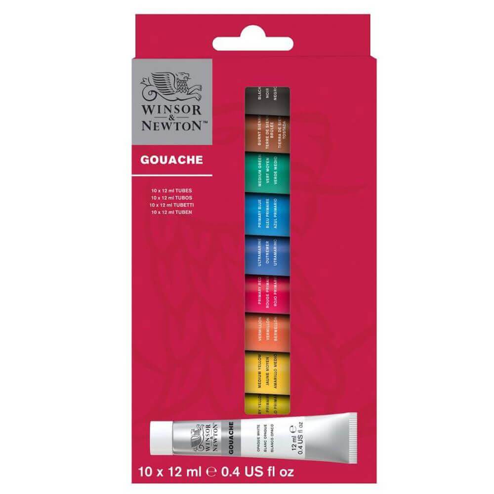 Winsor & Newton Gouache Tube Set of 10 x 12ml